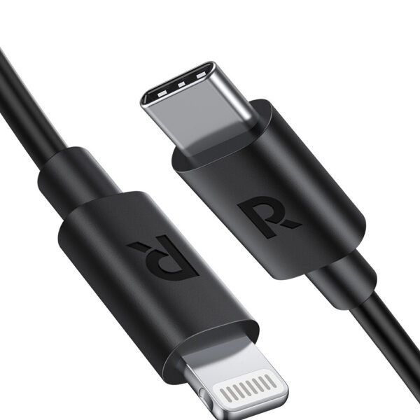 RAVPower - Type-C to Lightning Cable (0.3m/1ft) – Black