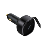 Baseus - Enjoyment Retracetable 2 In 1 USB-C And Lightning 30W Car Charger - Black - Image 3