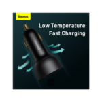 Baseus - Supreme 1-Port USB-C And 1-Port USB-A PPS Digital Display Car Charger - Black - Image 4