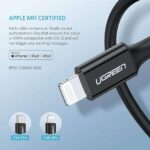 يو جرين - كابل USB-C إلى كابل لايتنينج M/M 1 متر (أسود) - الصورة 3