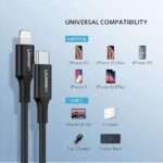 يو جرين - كابل USB-C إلى كابل لايتنينج M/M 1 متر (أسود) - الصورة 4