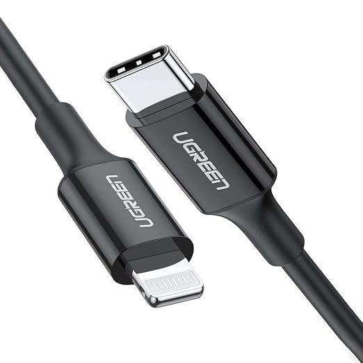 يو جرين - كابل USB-C إلى كابل لايتنينج M/M 1 متر (أسود)