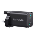 RAVPower - RP-PC171 PD 45W2-Port Wall Charger Black