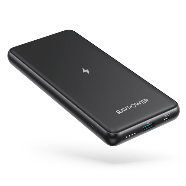 RAVPower - Turbo 2-Port Portable Wireless Power Bank 10000mAh 10W – Black