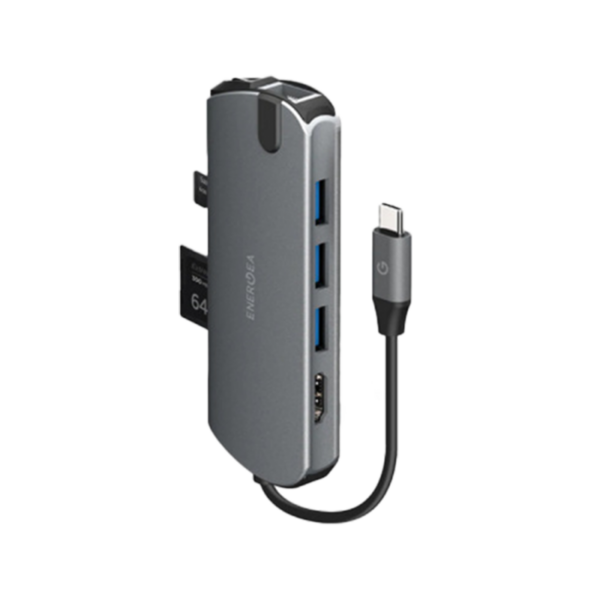 EnerGea - AluHub HD Pro 8 In 1 Suspended Aluminium 3.1 USB-C Hub - Gunmetal
