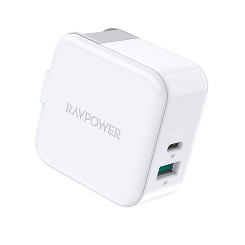 Untitled-1-24.png RAVPower - PD Pioneer 18W 2-Port USB Wall Charger – White - Image 1