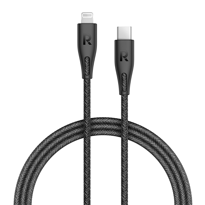بدون عنوان-1-33.png-1-33.png RAVPower - كابل من النوع C إلى لايت 1.2 متر نايلون أسود - الصورة 1