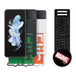 Samsung - Galaxy Z Flip4 Silicone Cover with Strap & Haainc Strap Marvel logo