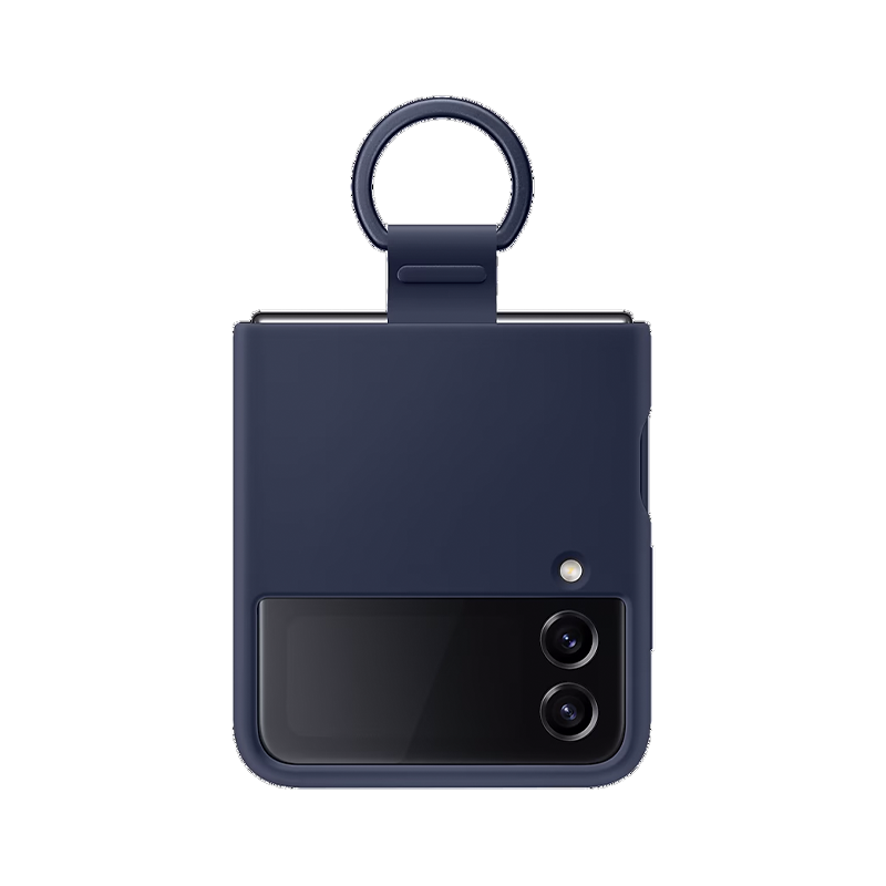 Untitled-1-51-3.png Samsung - Galaxy Z Flip4 Silicone Cover with Ring - Navy - Image 2