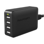 RAVPower - 40W 4-Port USB Charger (UK) Black - Image 2