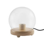 Wooden Lamp Stand With Glass Cover Sphere