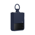 Samsung - Galaxy Z Flip4 Silicone Cover with Ring - Navy