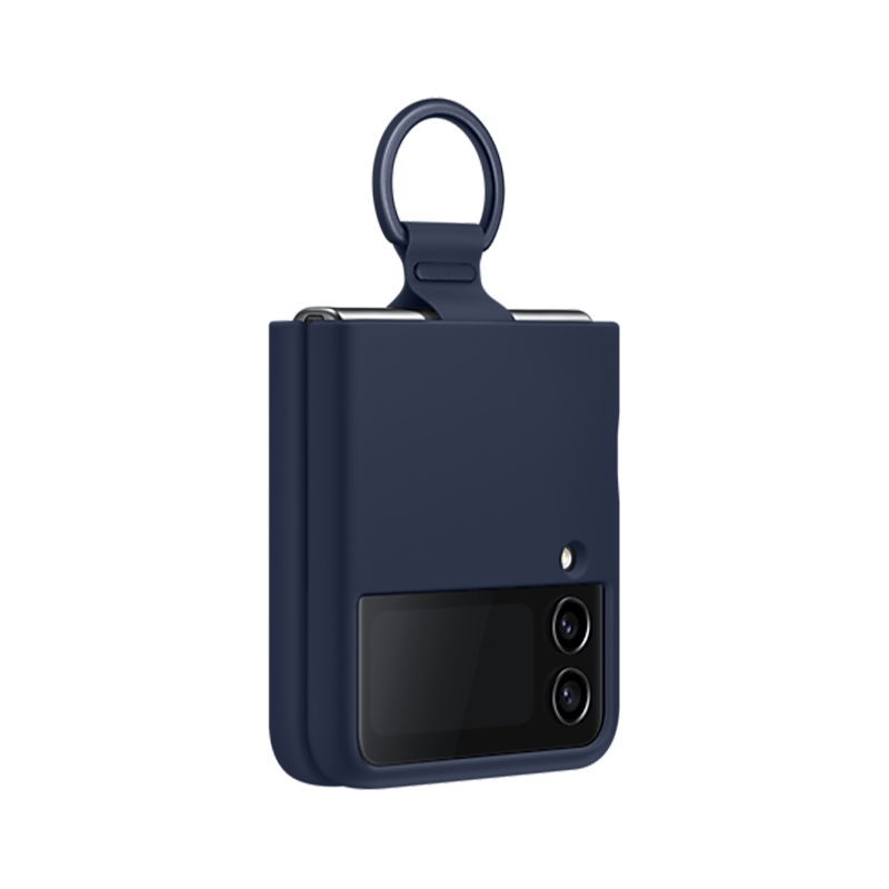 Untitled-12-45-3.png Samsung - Galaxy Z Flip4 Silicone Cover with Ring - Navy - Image 1