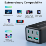 RAVPower - شاحن محمول مكتبي محمول بقدرة 75 واط بخمسة منافذ - الصورة 3