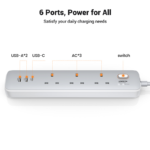 Ugreen - 30 واط 3 شريط طاقة تيار متردد 3 مع مفتاح رئيسي - الصورة 2