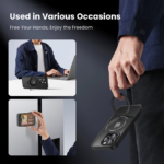 يوجرين - حافظة واقية لهاتف آيفون 15 برو و15 برو ماكس مع حامل مغناطيسي - الصورة 4