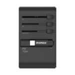 1-World+ 3-Port Travel GaN Charger With Built-in USB-C Cable 70W - Image 4