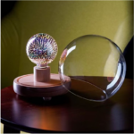 Wooden Lamp Stand With Glass Cover Sphere - Image 4
