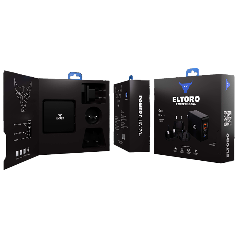 Untitled-15-32-1.png Eltoro - Power Plug 120w Home Charger PD 3.0/QC 3.0 GaN with 4 Ports 2 USB-A/2 USB-C - الصورة 5