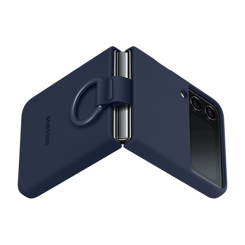Untitled-15-35-2.png Samsung - Galaxy Z Flip4 Silicone Cover with Ring - Navy - Image 5