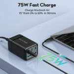 RAVPower - شاحن محمول مكتبي محمول بقدرة 75 واط بخمسة منافذ - الصورة 6