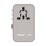 1-World+ 3-Port Travel GaN Charger With Built-in USB-C Cable 70W - Image 6