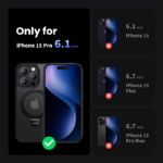 يوجرين - حافظة واقية لهاتف آيفون 15 برو و15 برو ماكس مع حامل مغناطيسي - الصورة 9