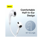 Baseus - C17 Enock USB-C Lateral In-Ear Wired Earphone - White - Image 11