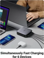 Ugreen - شاحن Nexode 200W USB C GaN - 6 منافذ شاحن مكتبي مكتبي بقدرة 200 واط - الصورة 2