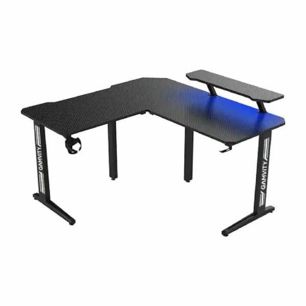 Gamvity - Gaming Corner Modern L Shaped Computer Desk - Black TR-L