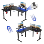 Gamvity - Gaming Corner Modern L Shaped Computer Desk - Black TR-L - Image 2