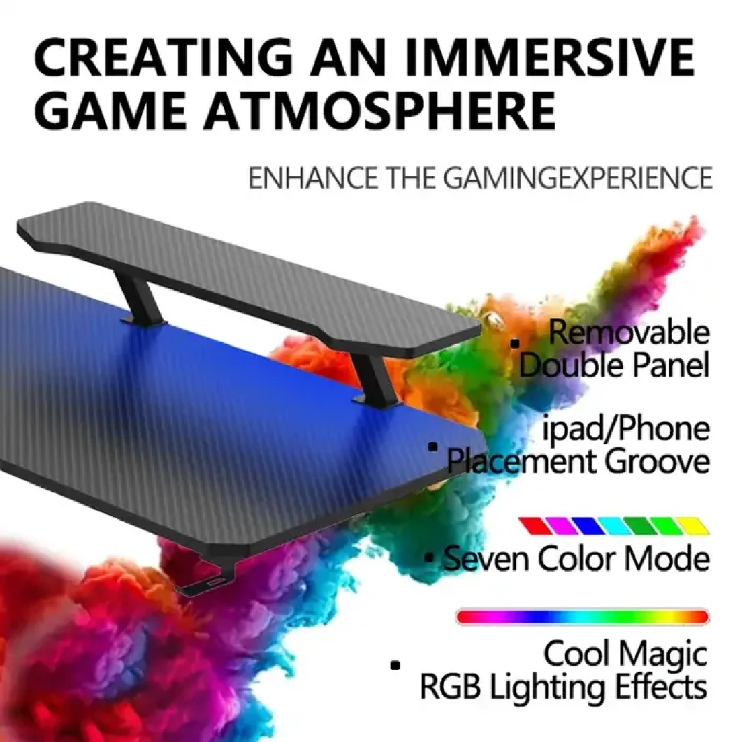 Artboard 4 Gamvity - Gaming Corner Modern L Shaped Computer Desk - Black TR-L - Image 4