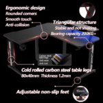 Gamvity - Gaming Corner Modern L Shaped Computer Desk - Black TR-L - Image 6